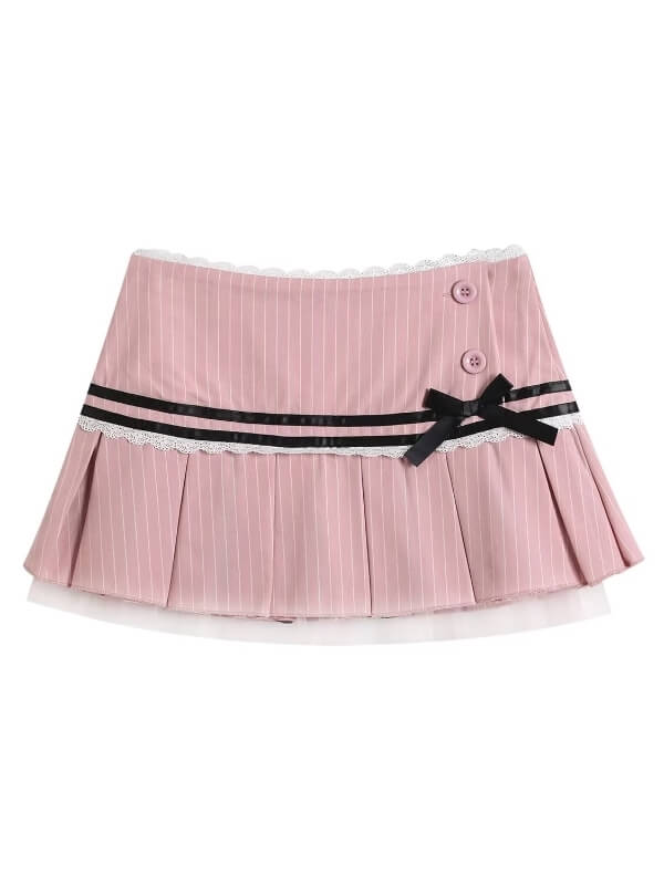 Girly academia pinstriped mini skirt