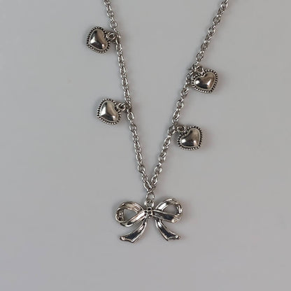 Sexy Girly heart bow necklace