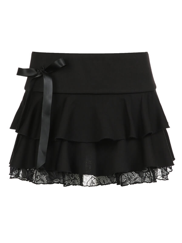 Gloomy coquette bow skirt