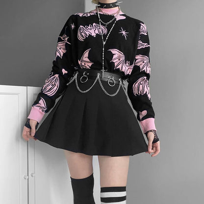 Goth bat wings oversize sweater