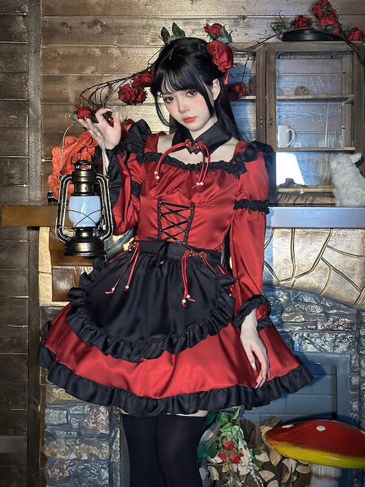 Gothic devil lolita maid dress