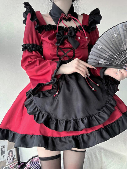 Gothic devil lolita maid dress