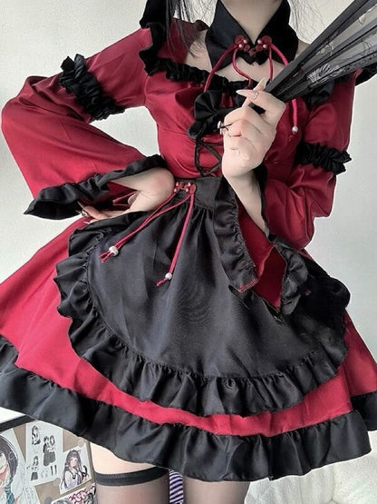 Gothic devil lolita maid dress