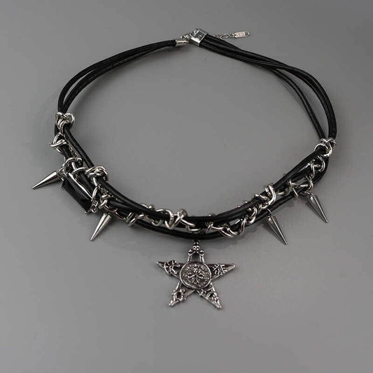 Gothic star skull alt choker