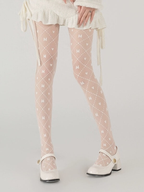 Sexy Grid butterfly lolita tights