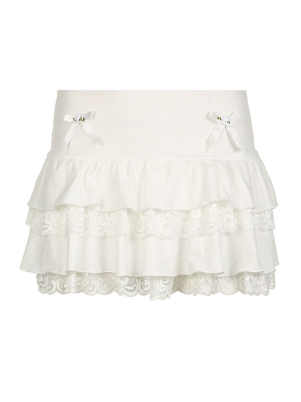 Jasmine lace layered skirt