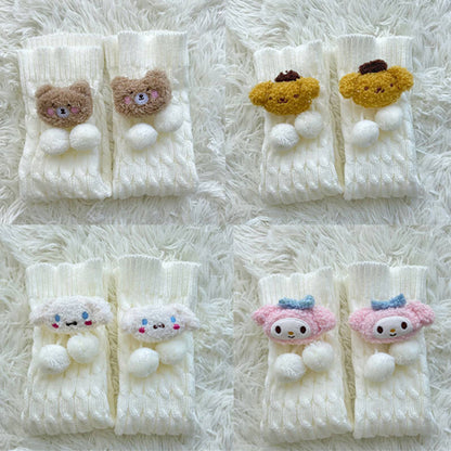 Sexy Fluffy bear melody pompon leg warmer