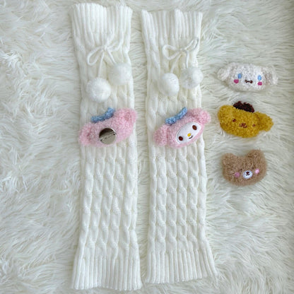 Sexy Fluffy bear melody pompon leg warmer