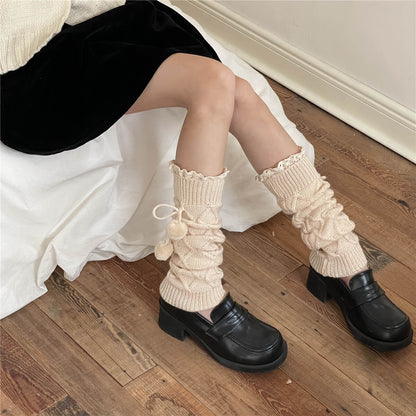 Sexy Kawaii pompon winter leg warmers