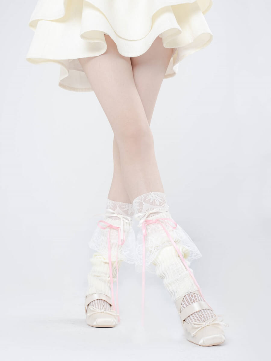 Sexy Lace doll ribbon leg warmers