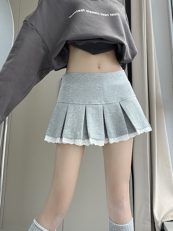 New Fashion Lace trim soft mini skirt