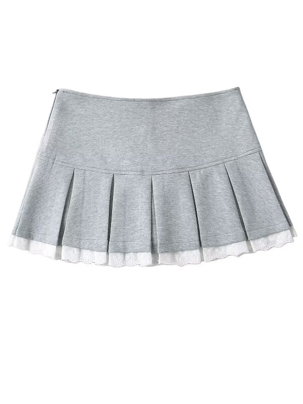 New Fashion Lace trim soft mini skirt