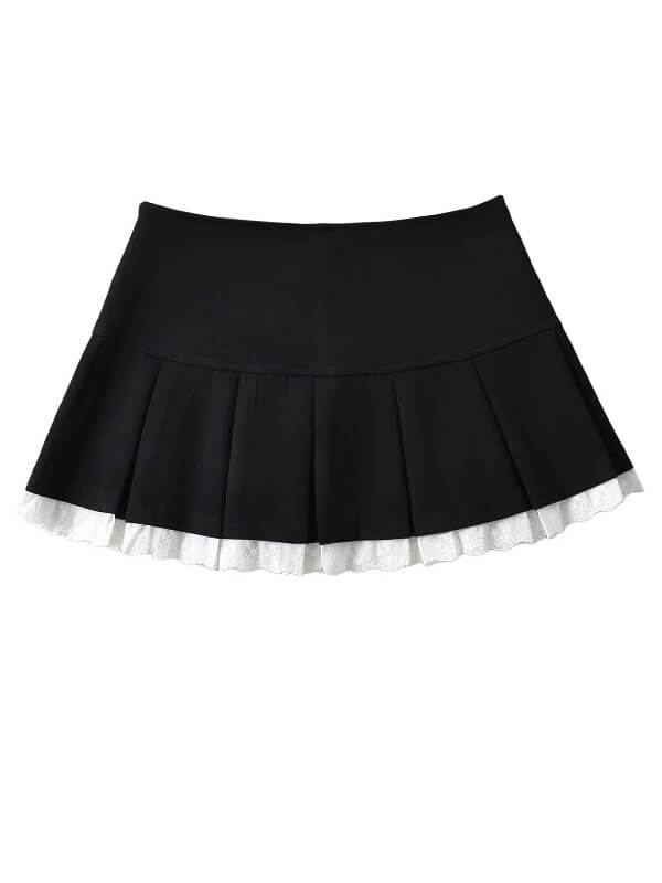 New Fashion Lace trim soft mini skirt