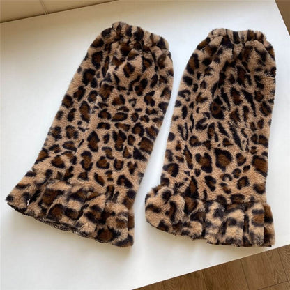 Sexy Leopard wild fluffy leg warmers