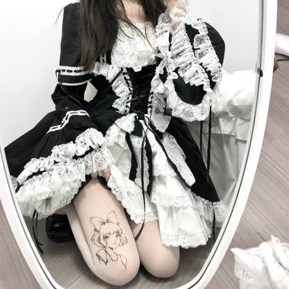 Sexy Lolita anime girl tattoo tights