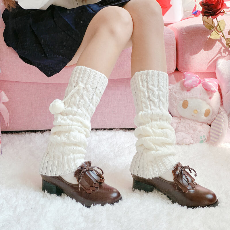 Sexy Lolita fluffy pompon leg warmer