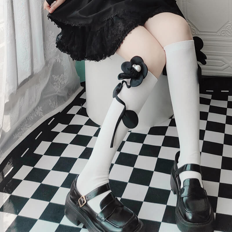 Sexy Lolita girl aesthetic flower stockings