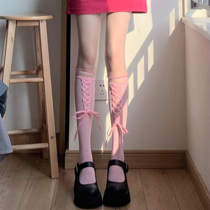 Sexy Lolita lace ribbon stockings