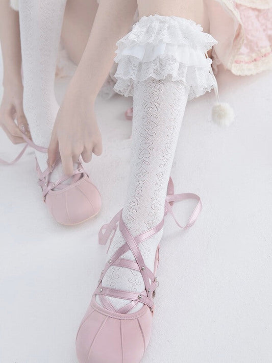 Sexy Lolita layered pompon stockings