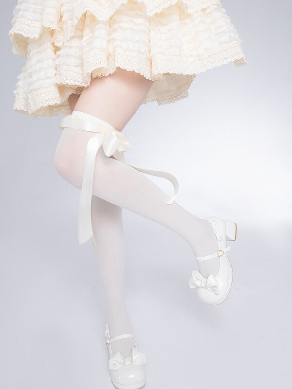 Sexy Lolita ribbon bow stockings