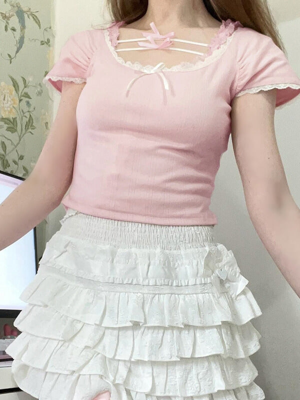 Michelle_cute bow girly top