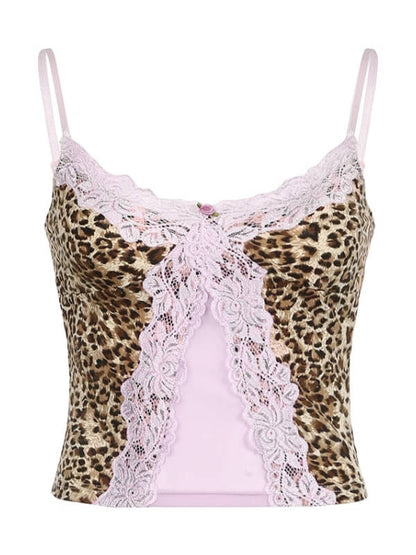 Nevaeh leopard lace cami