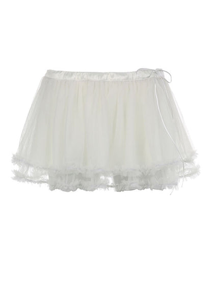 Pearl white tulle skirt