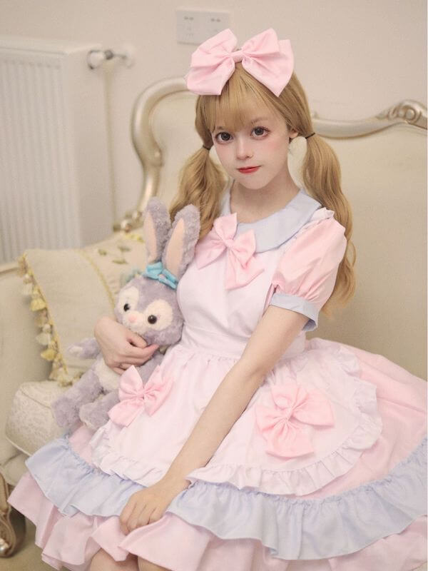 Pink creamy maid dress