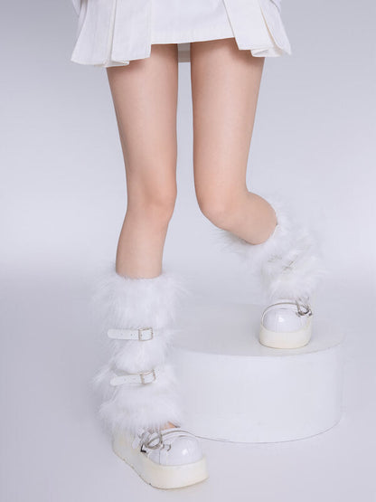 Sexy Artificial fur garters leg warmers