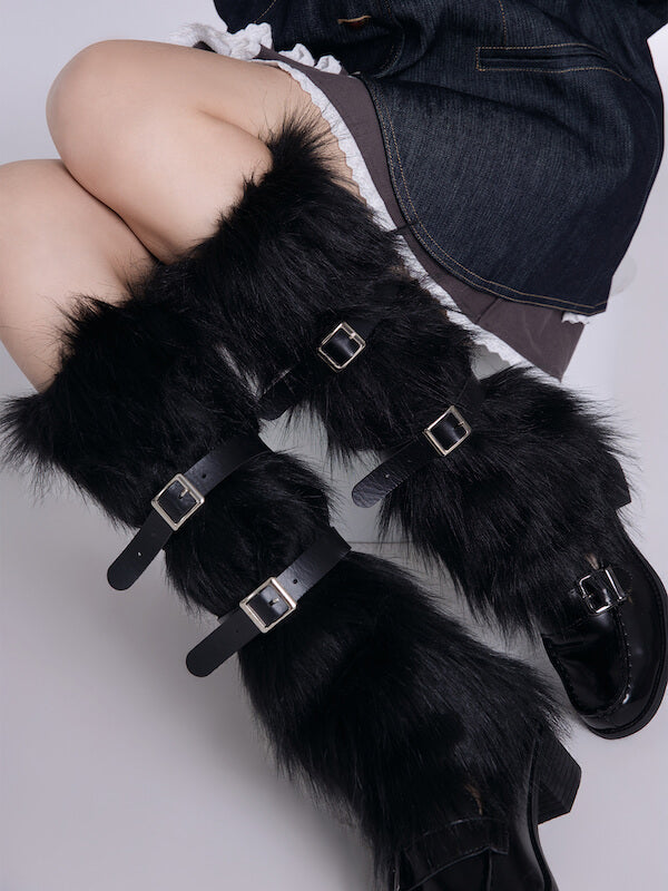 Sexy Artificial fur garters leg warmers