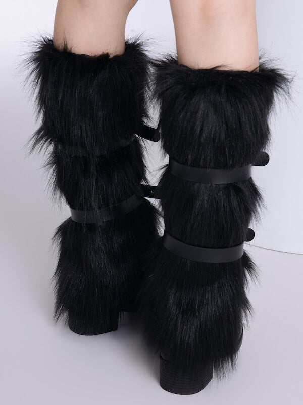 Sexy Artificial fur garters leg warmers