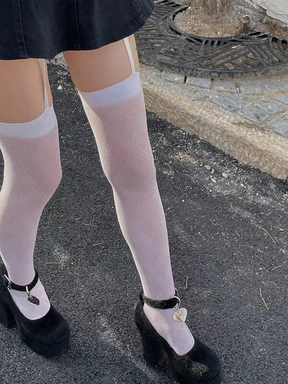 Sexy Plaid suspender tights