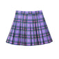 [Plus size] E-girl purple A-line plaid pleated skirt