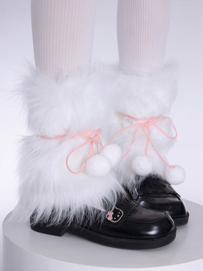 Sexy Pompon furry leg warmers