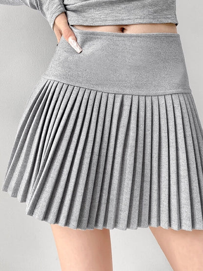 New Fashion Preppy accordion pleated skirt