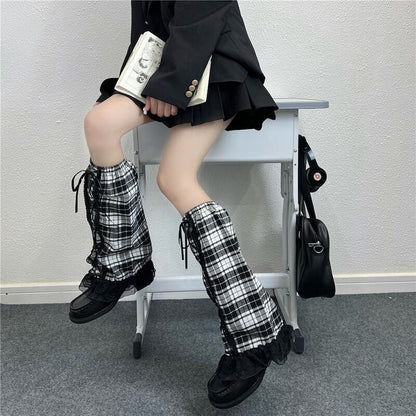 Sexy Punk girl ribbon leg warmers