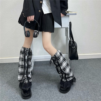 Sexy Punk girl ribbon leg warmers