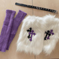 Sexy Purple cross furry garter leg warmers