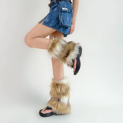 Sexy Retro artificial furry leg warmers