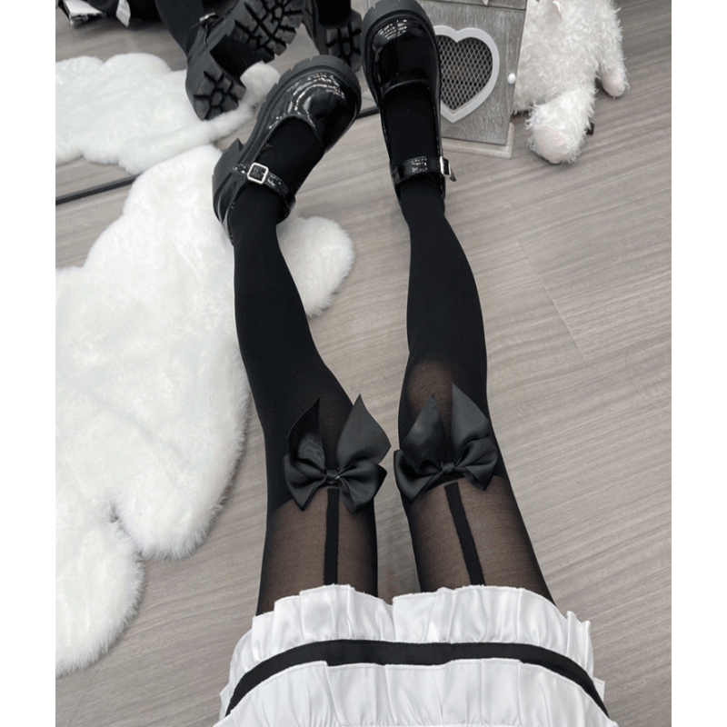 Sexy Ribbon bow lolita lace tights