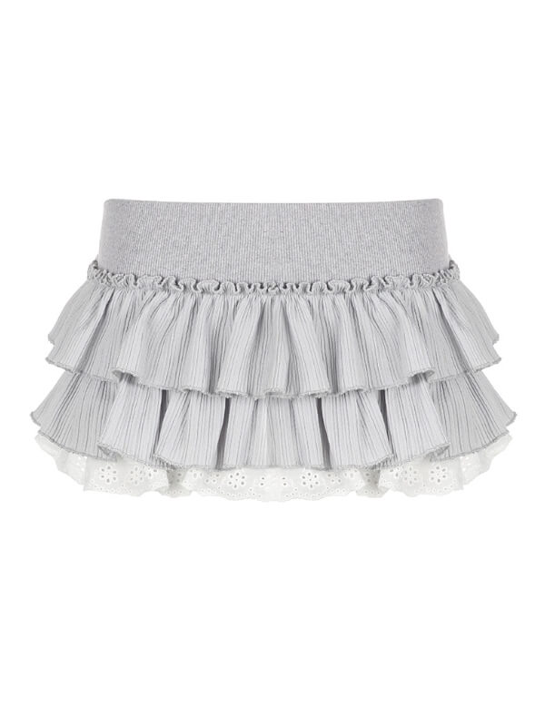 Ruffled layers mini skirt