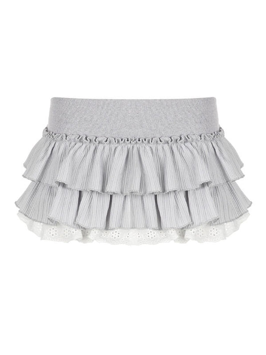 Ruffled layers mini skirt