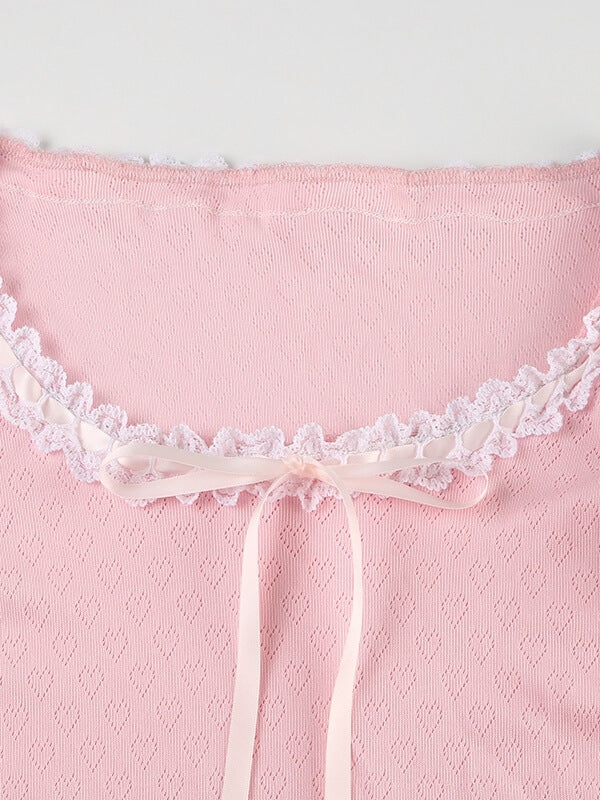 Serena soft bow puff top