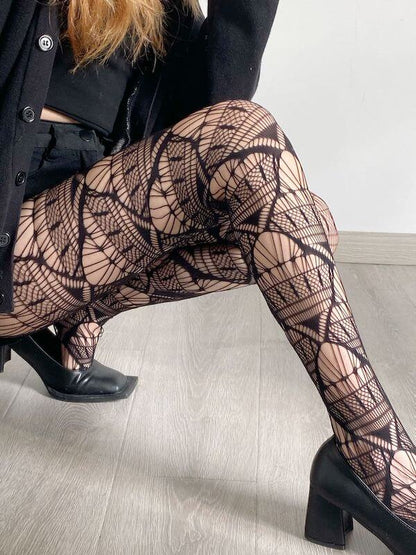 Sexy Sexy geometry hollow-out tights