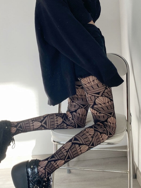 Sexy Sexy geometry hollow-out tights