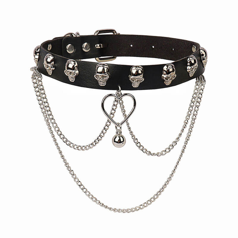 Sexy Skull grunge punk chains choker