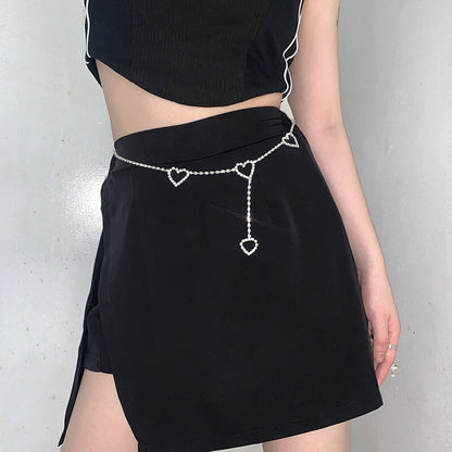 Sexy Sparkling hearts waist chain