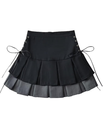 New Fashion Spicy drawstring double-layered skirt