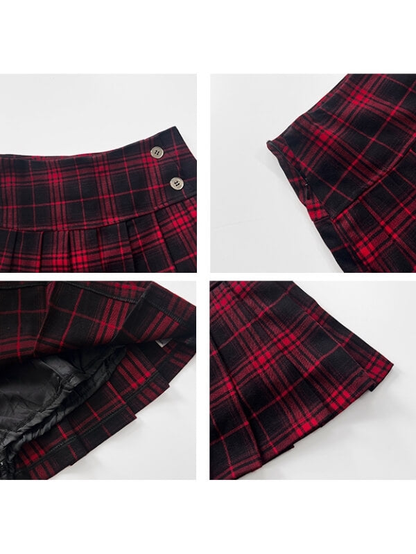 New Fashion Spicy girl plaid low-waisted mini skirt