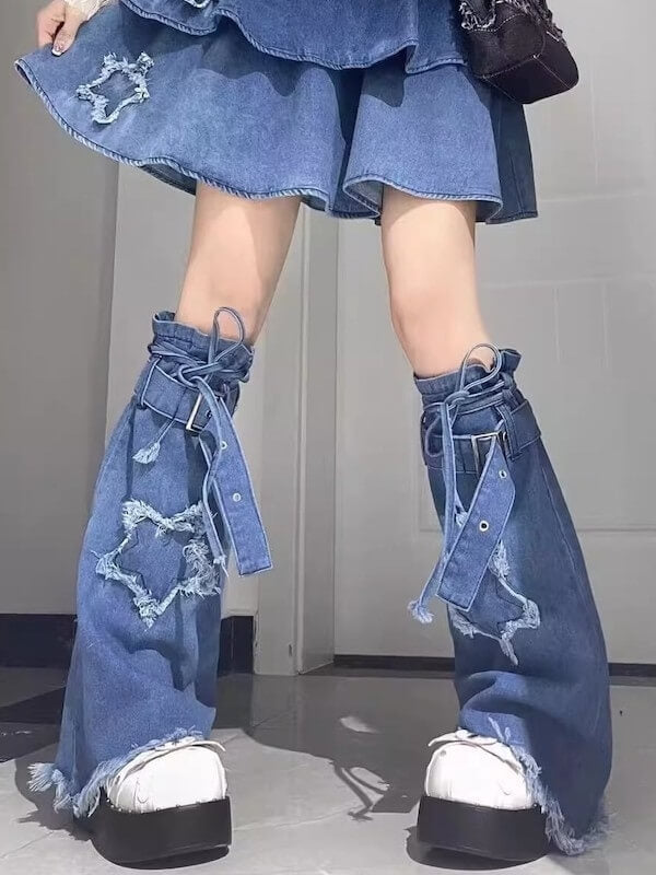 Sexy Stars denim leg warmers